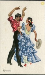 19-19-sw102 Granada, Gitanos del Albaicin iniciando un baile flamenco. Serie F-num. 26, bez obiegu, circa 1950